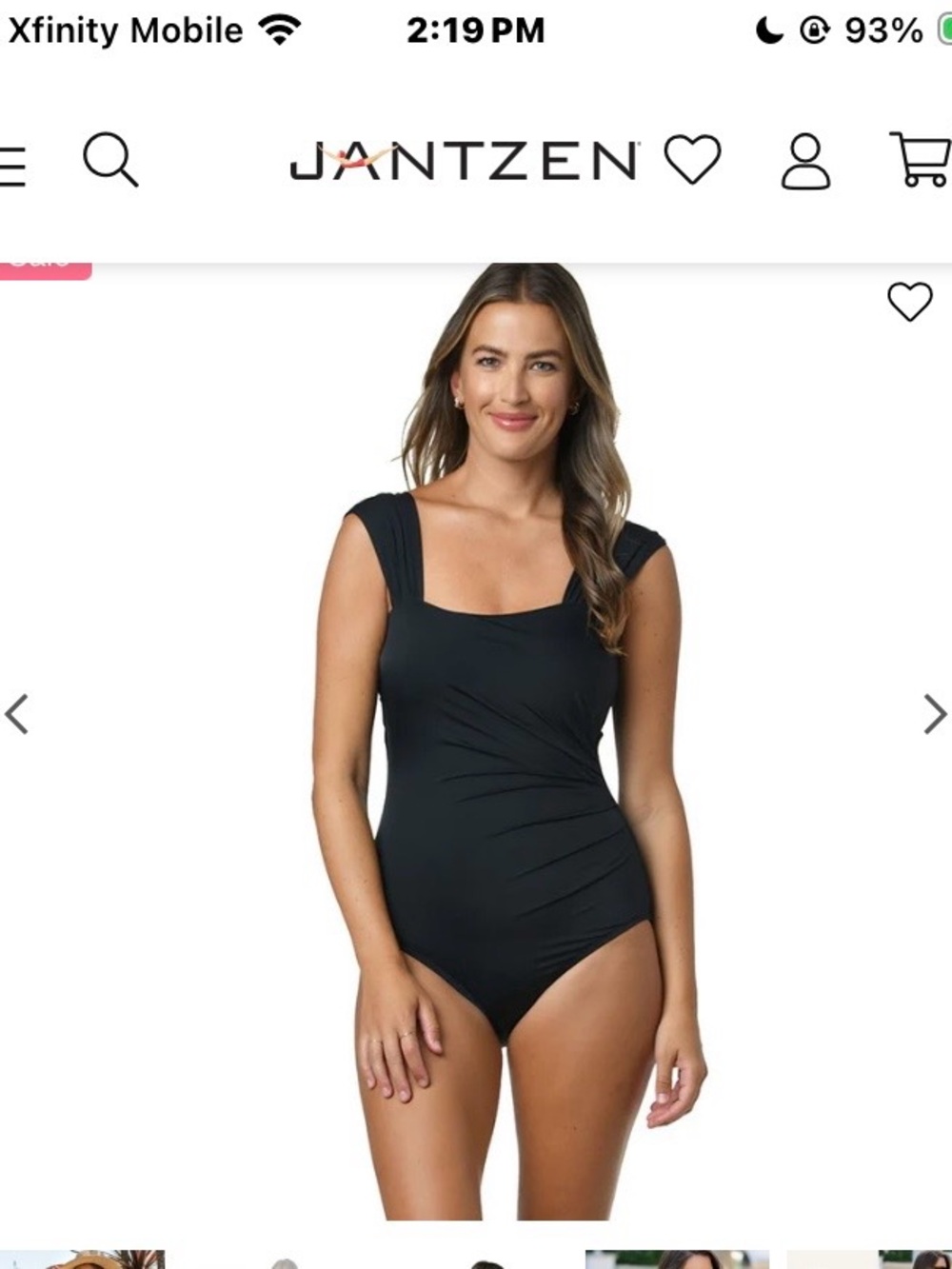 Jantzen Black One-Piece Swimsuit Glamor NWT